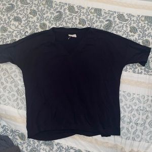 V-neck navy blue top, loft